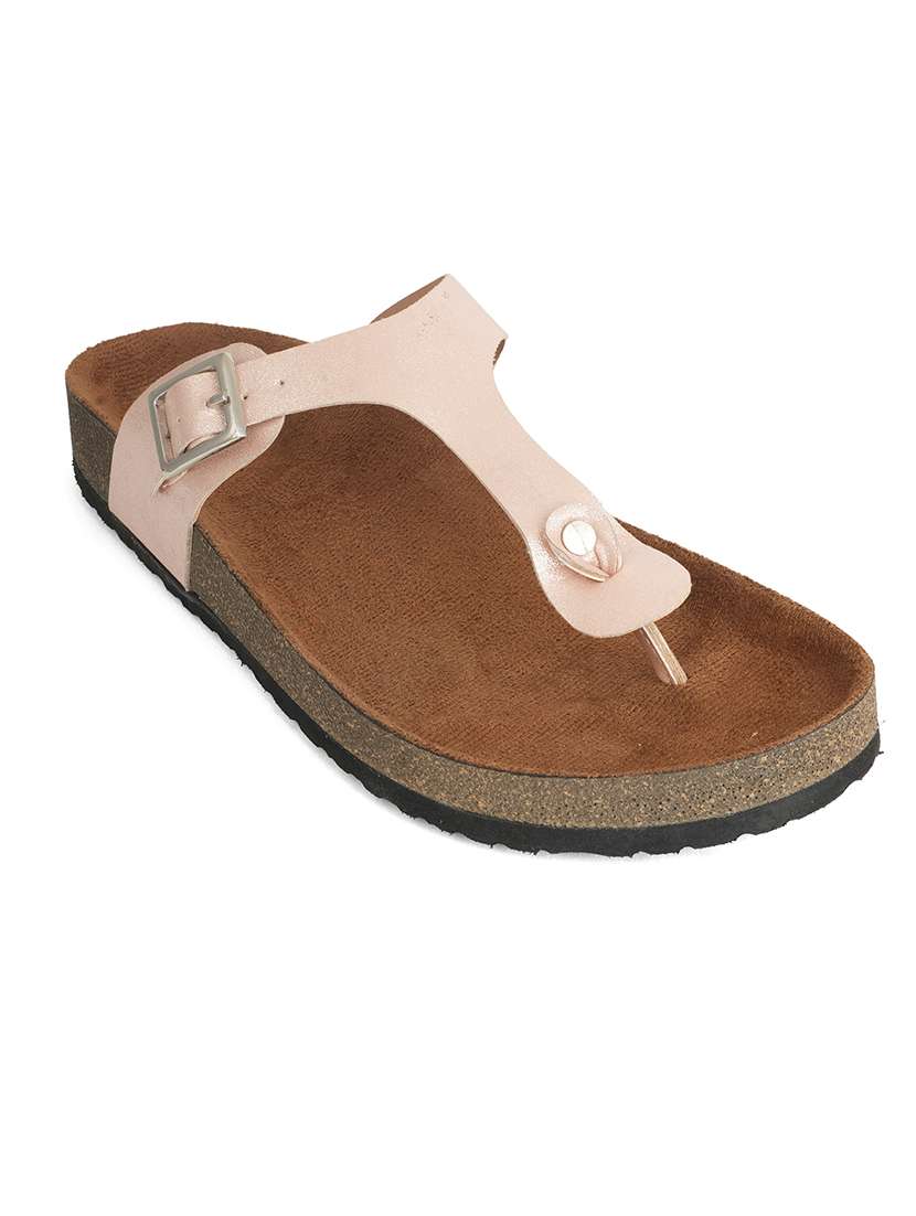 women solid slip on flat sandal