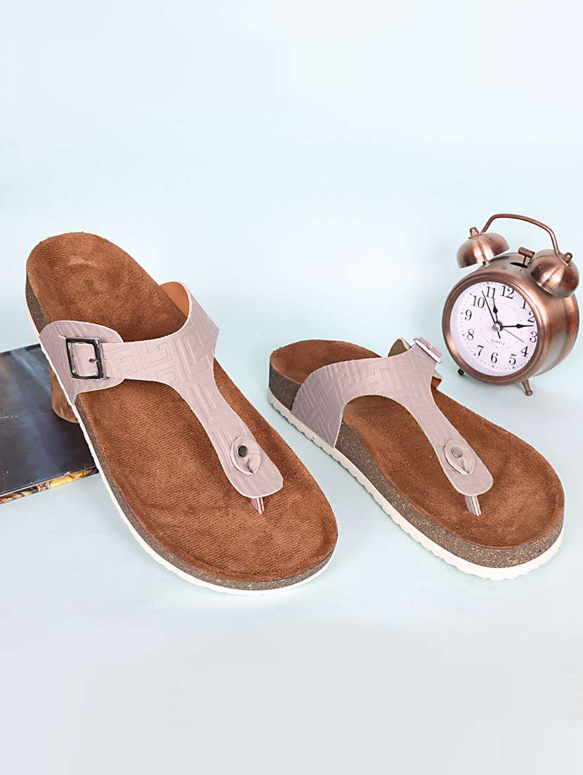 women solid slip on flat sandal