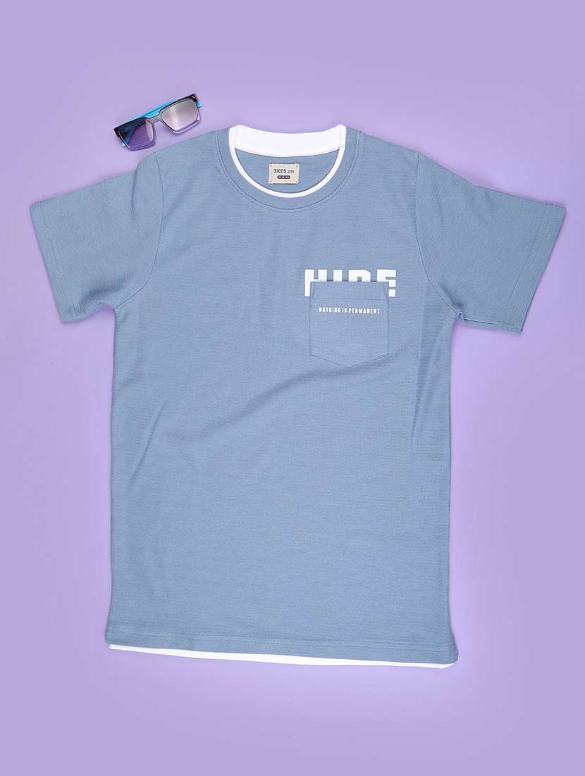 blue cotton blend tshirt - 22341557 -  Standard Image - 1