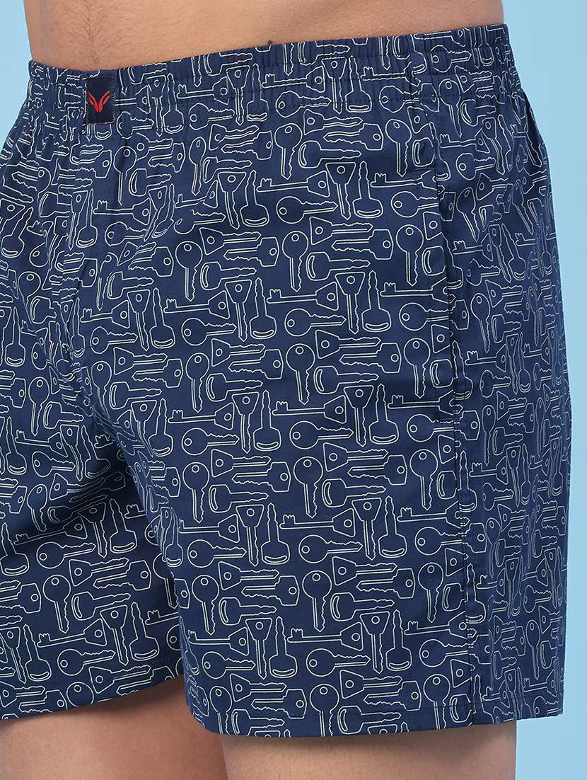 men printed mid rise loungewear boxer - 22341586 -  Standard Image - 1