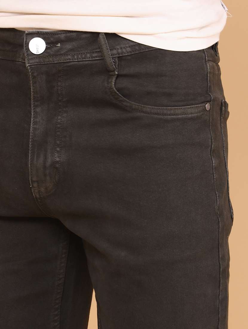 men solid mid rise regular fit deim shorts - 22341675 -  Standard Image - 1