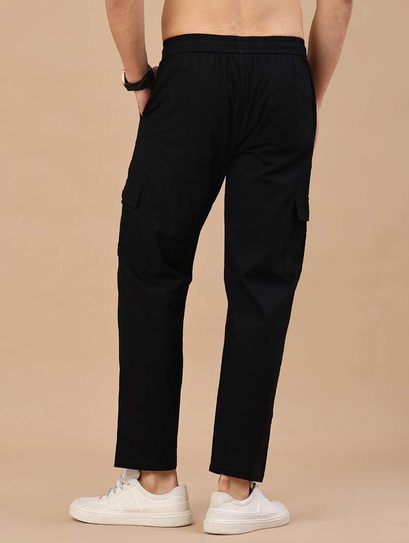 men solid mid rise regular fit cargo  - 22341720 -  Standard Image - 4