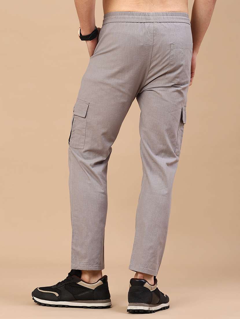 men solid mid rise regular fit cargo  - 22341724 -  Standard Image - 4