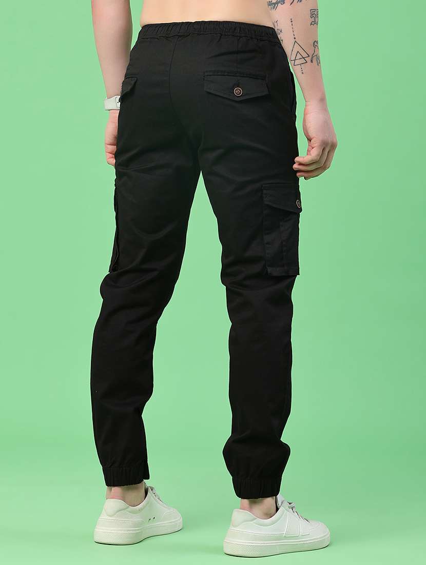 men solid mid rise regular fit jogger - 22341726 -  Standard Image - 4