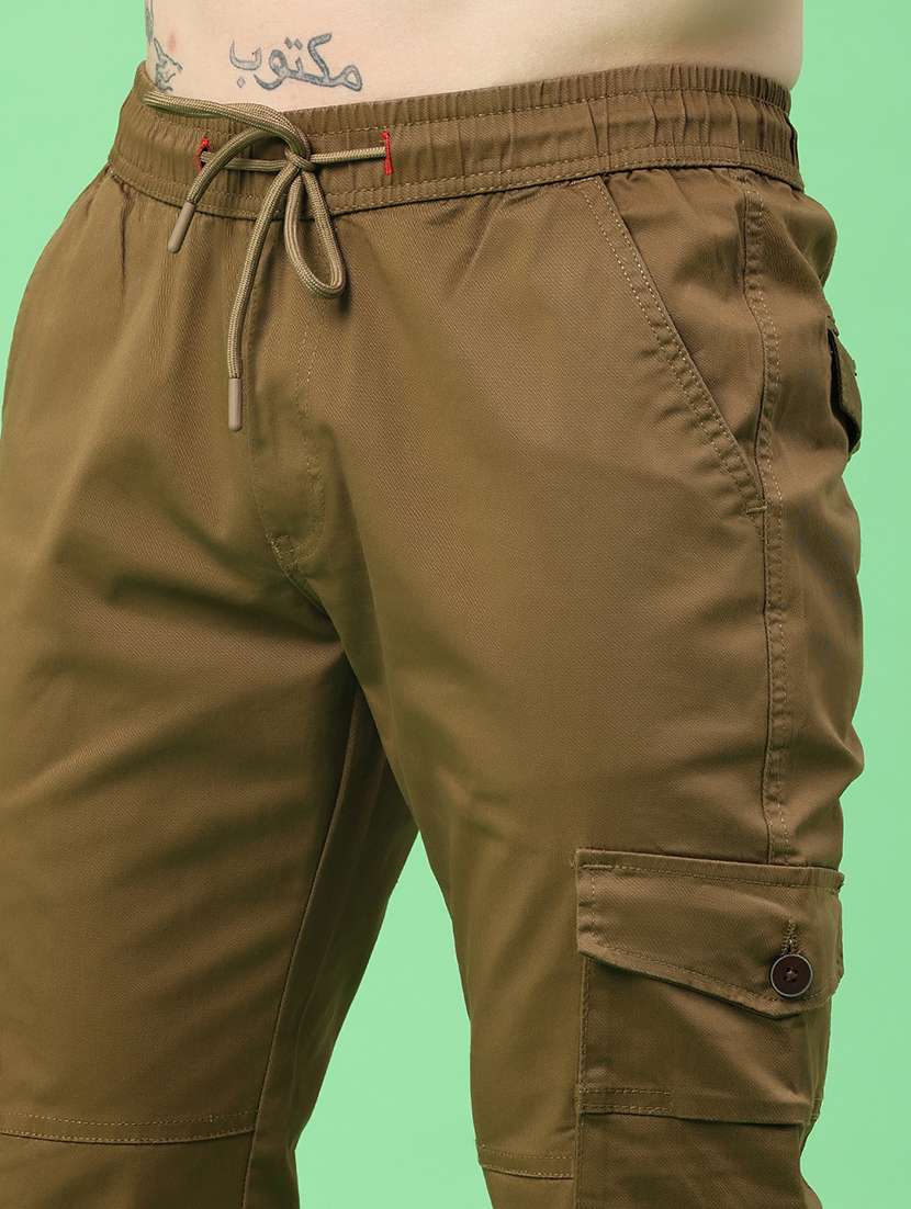 men solid mid rise regular fit jogger - 22341728 -  Standard Image - 1