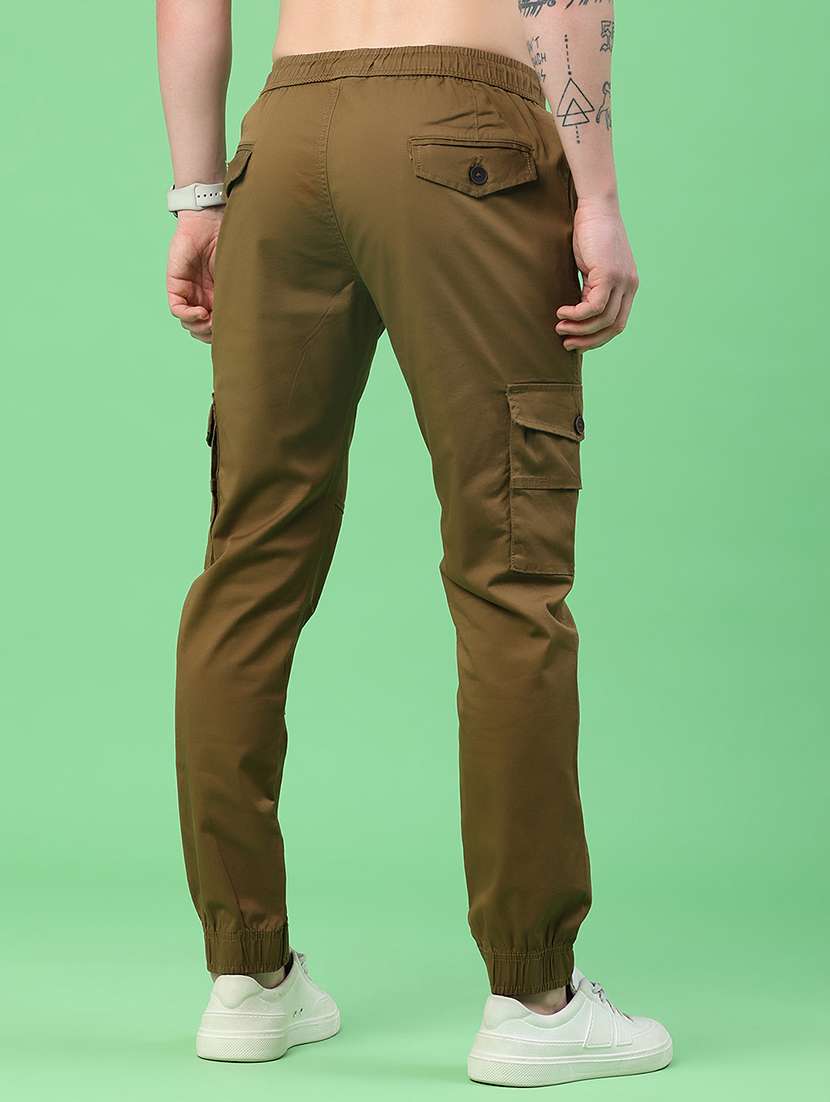 men solid mid rise regular fit jogger - 22341728 -  Standard Image - 4