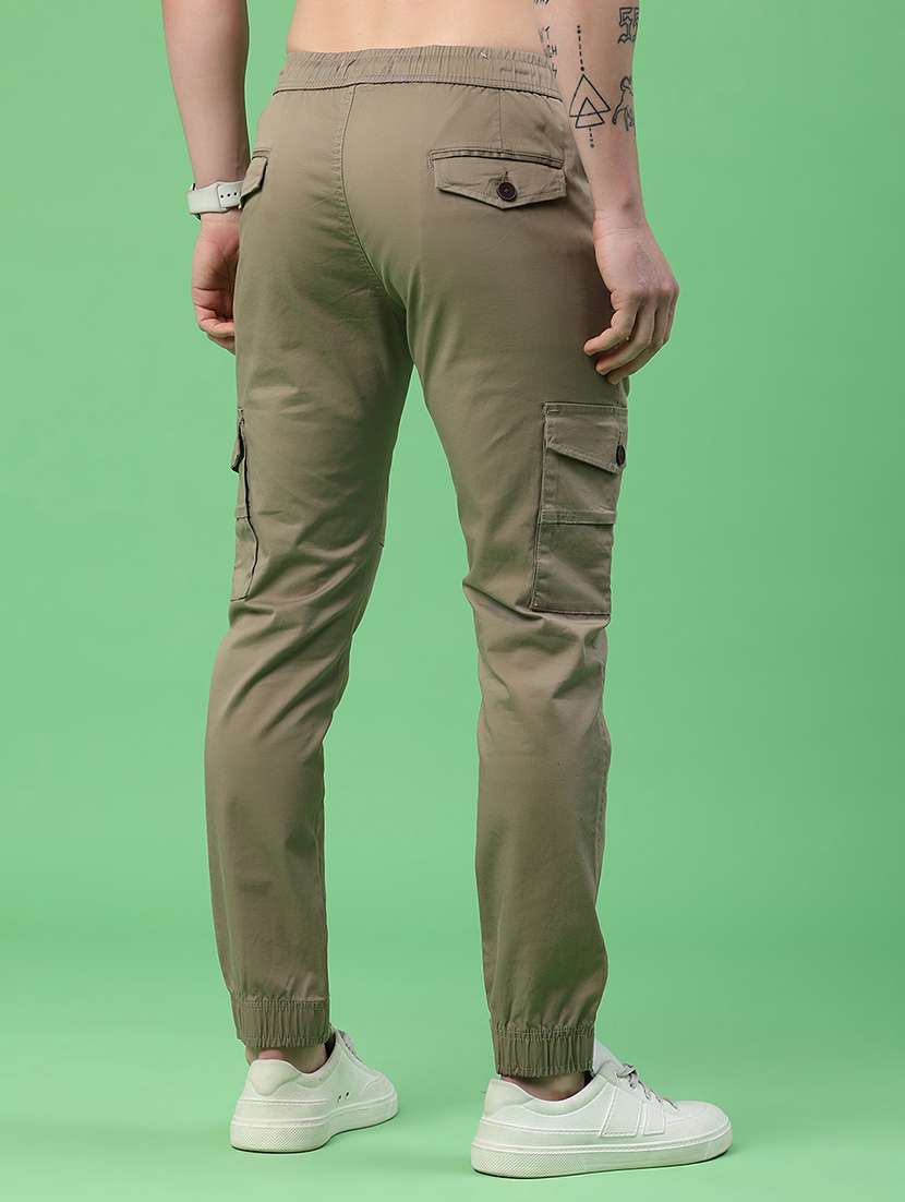 men solid mid rise regular fit jogger - 22341729 -  Standard Image - 4