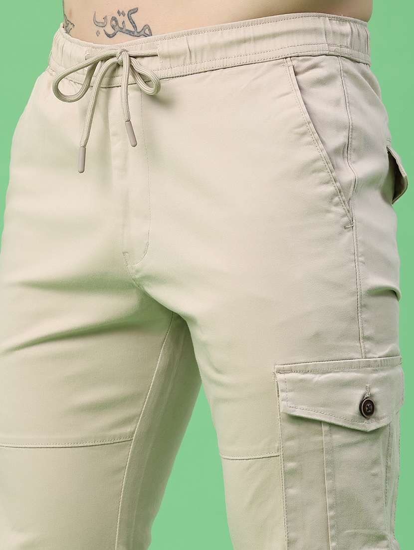 men solid mid rise regular fit jogger - 22341730 -  Standard Image - 1