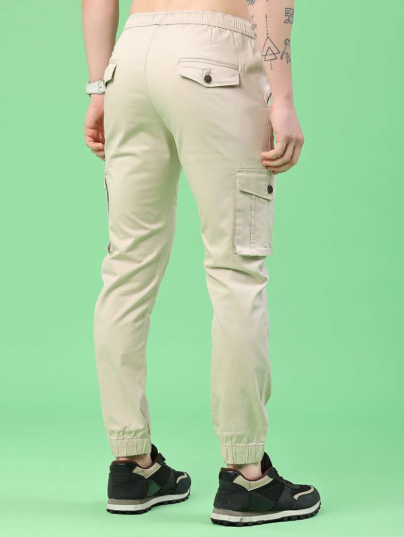 men solid mid rise regular fit jogger - 22341730 -  Standard Image - 4