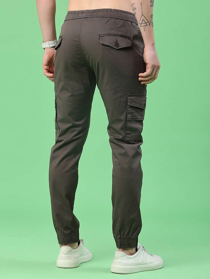 men solid mid rise regular fit jogger - 22341731 -  Standard Image - 4