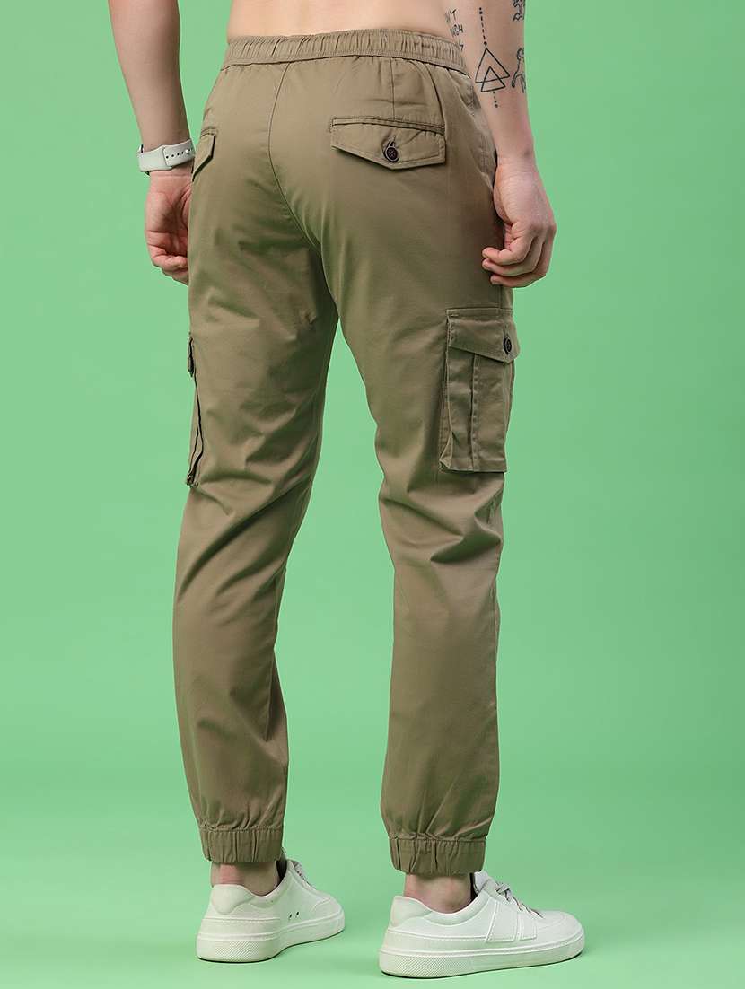 men solid mid rise regular fit jogger - 22341732 -  Standard Image - 4