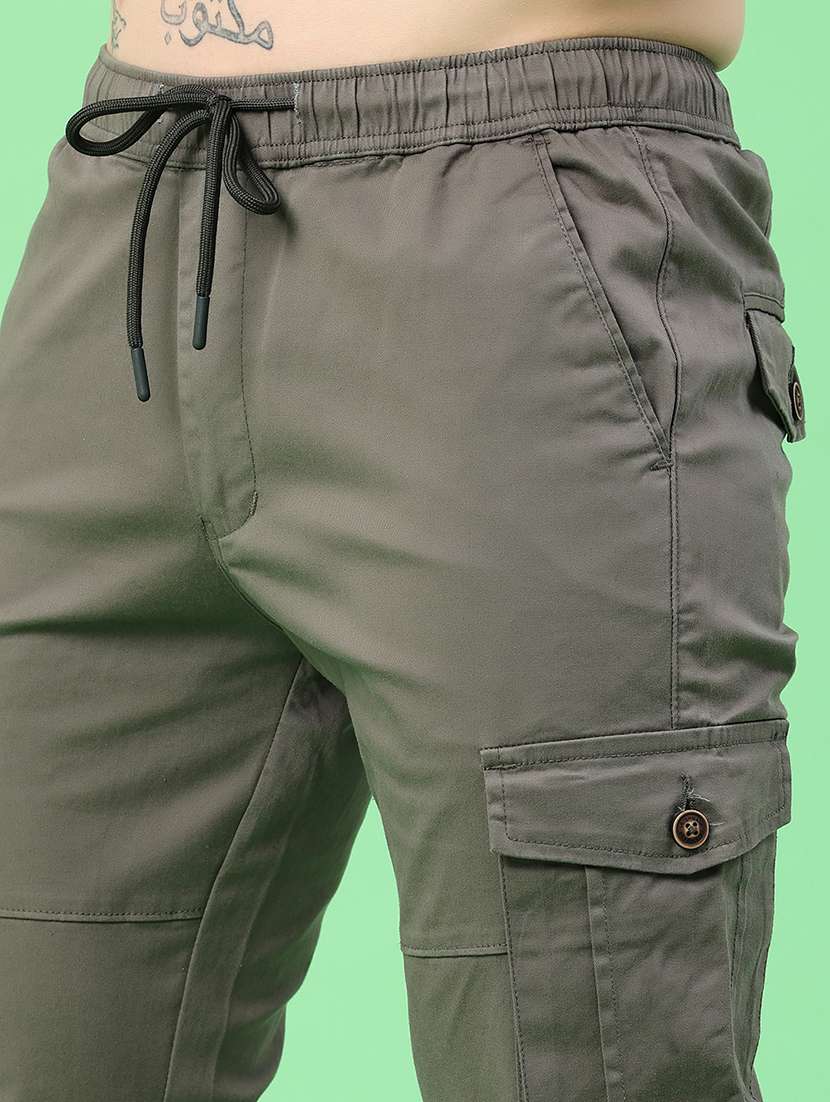 men solid mid rise regular fit jogger - 22341733 -  Standard Image - 1