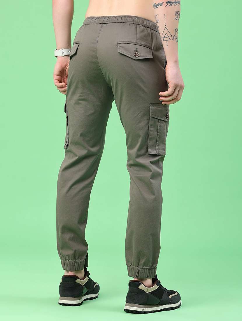 men solid mid rise regular fit jogger - 22341733 -  Standard Image - 4