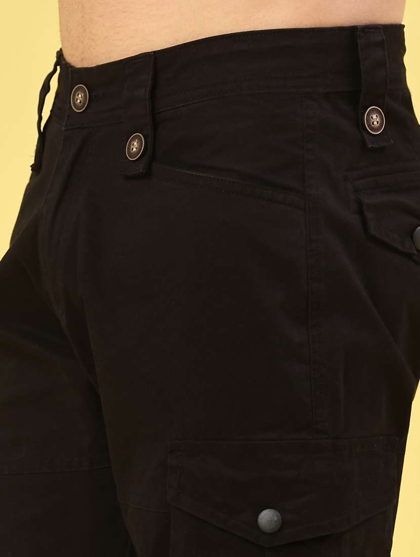 men solid mid rise regular fit cargo  - 22341744 -  Standard Image - 1