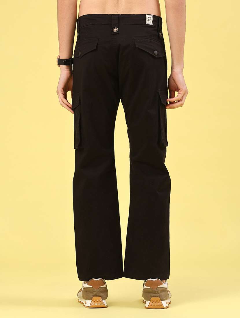men solid mid rise regular fit cargo  - 22341744 -  Standard Image - 4