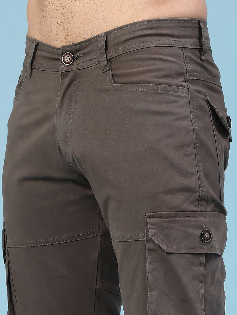 men solid mid rise regular fit cargo  - 22341745 -  Standard Image - 1