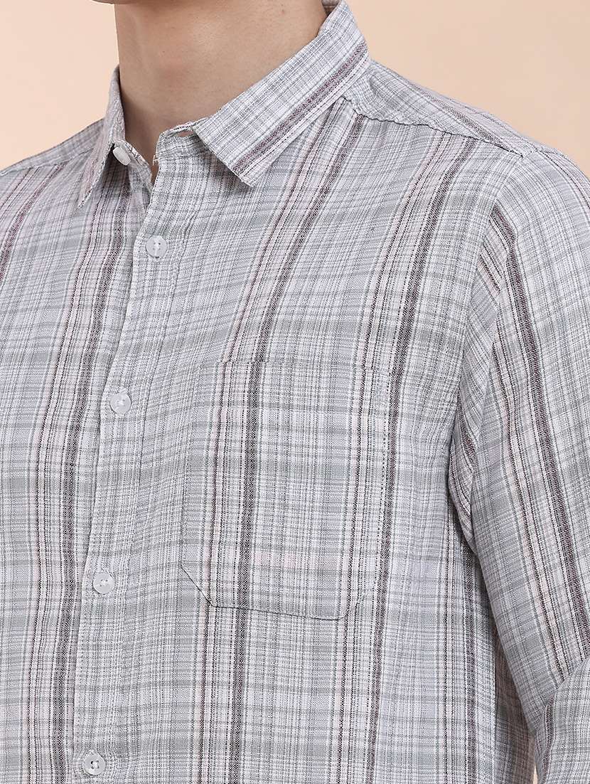 grey cotton casual shirt - 22341817 -  Standard Image - 1