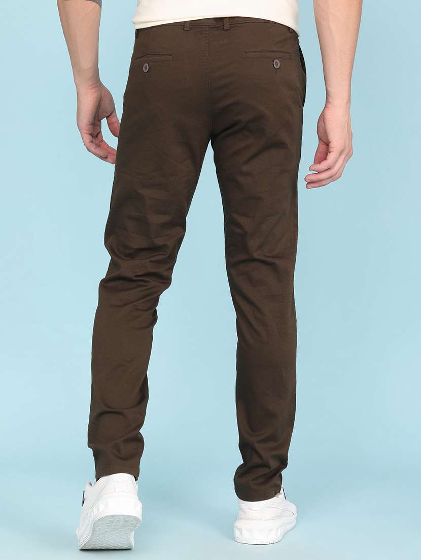 men solid mid rise chinos casual trouser - 22341863 -  Standard Image - 4