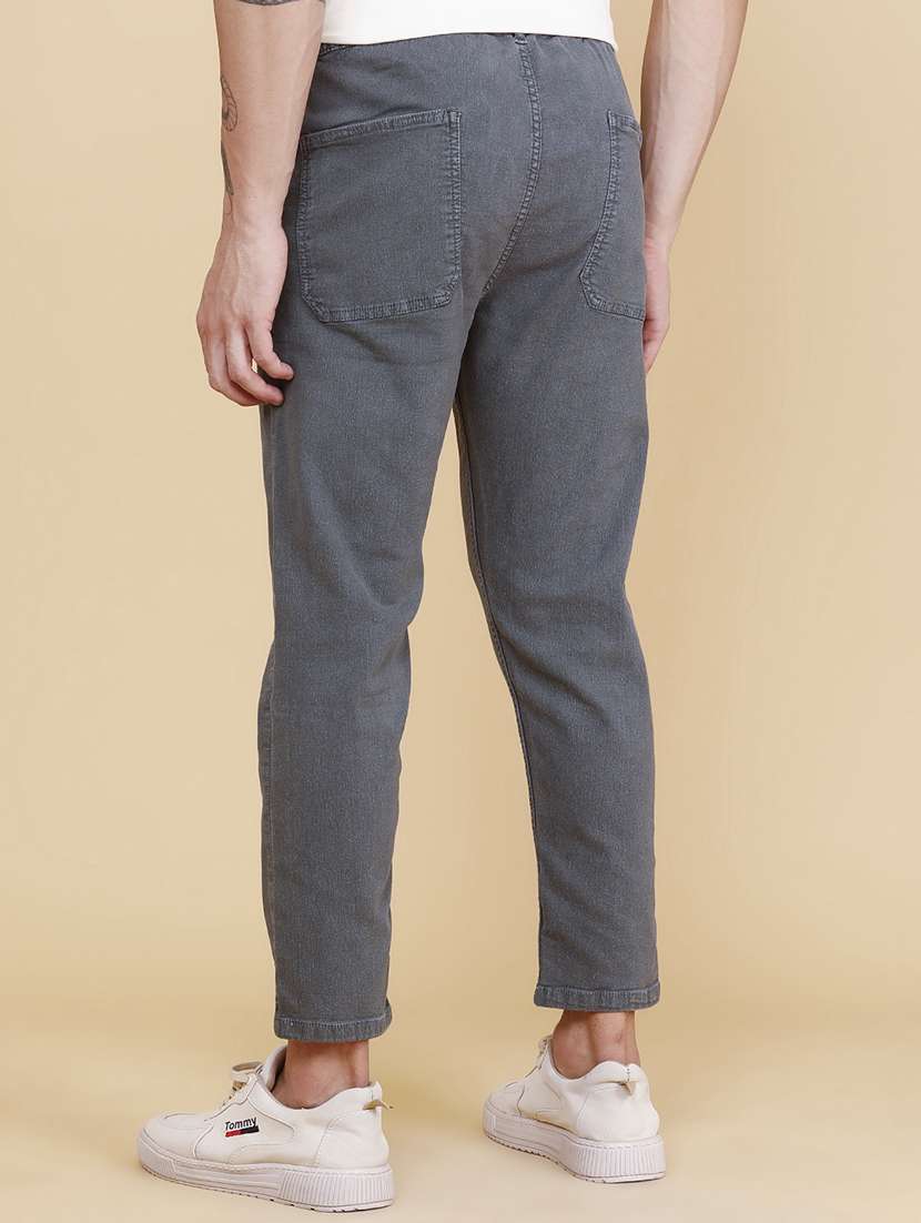 men plain mid rise full length tapered jeans - 22341875 -  Standard Image - 4