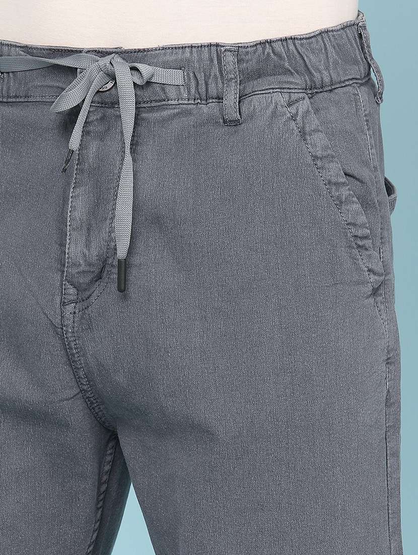 men plain mid rise full length tapered jeans - 22341876 -  Standard Image - 1