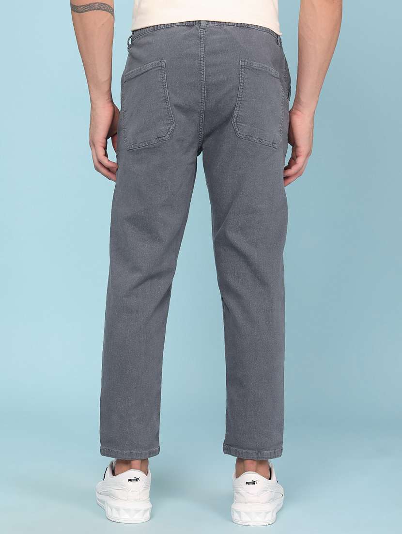 men plain mid rise full length tapered jeans - 22341876 -  Standard Image - 4