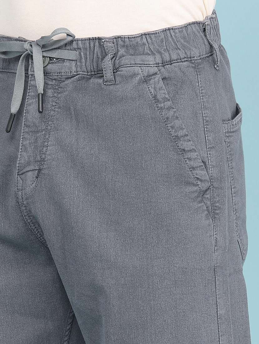 men plain mid rise full length tapered jeans - 22341878 -  Standard Image - 1