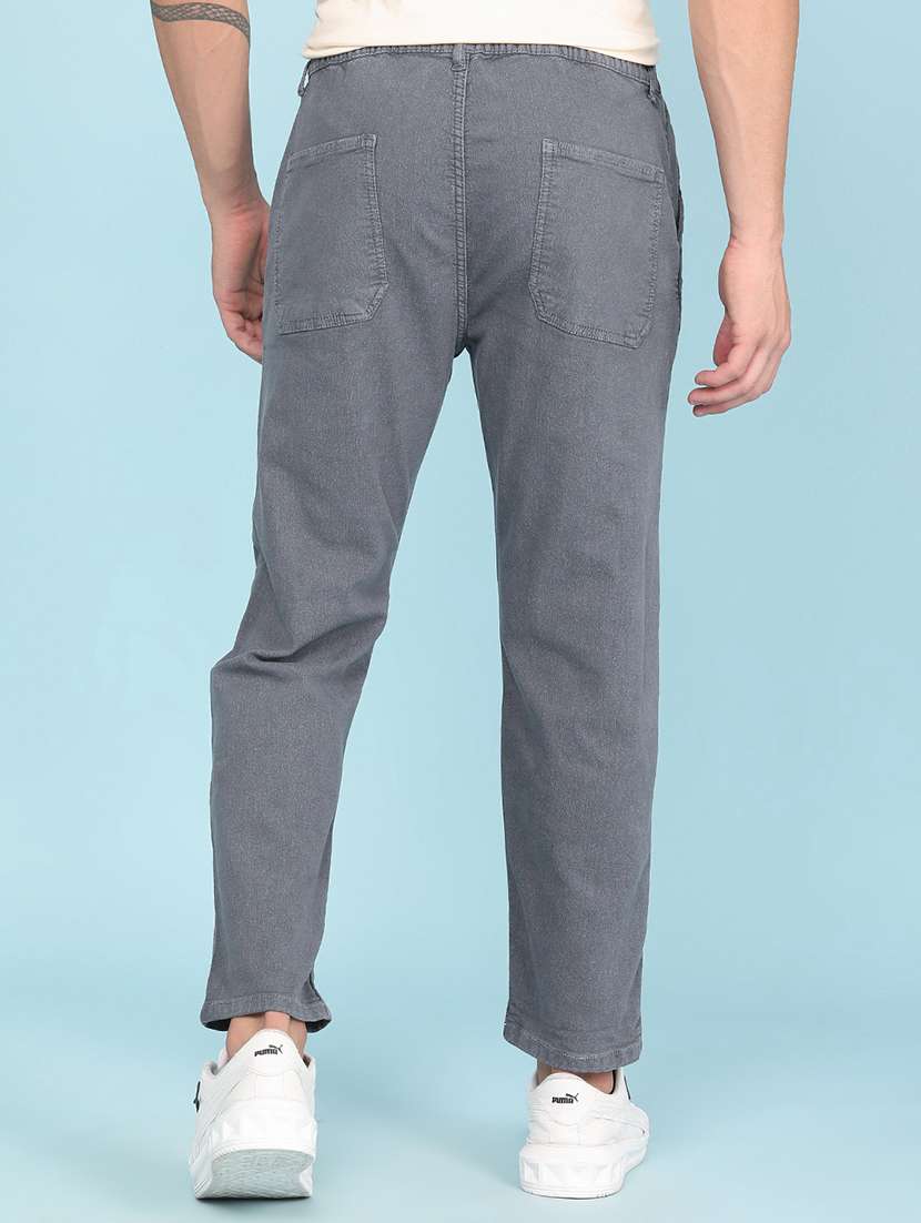 men plain mid rise full length tapered jeans - 22341878 -  Standard Image - 4