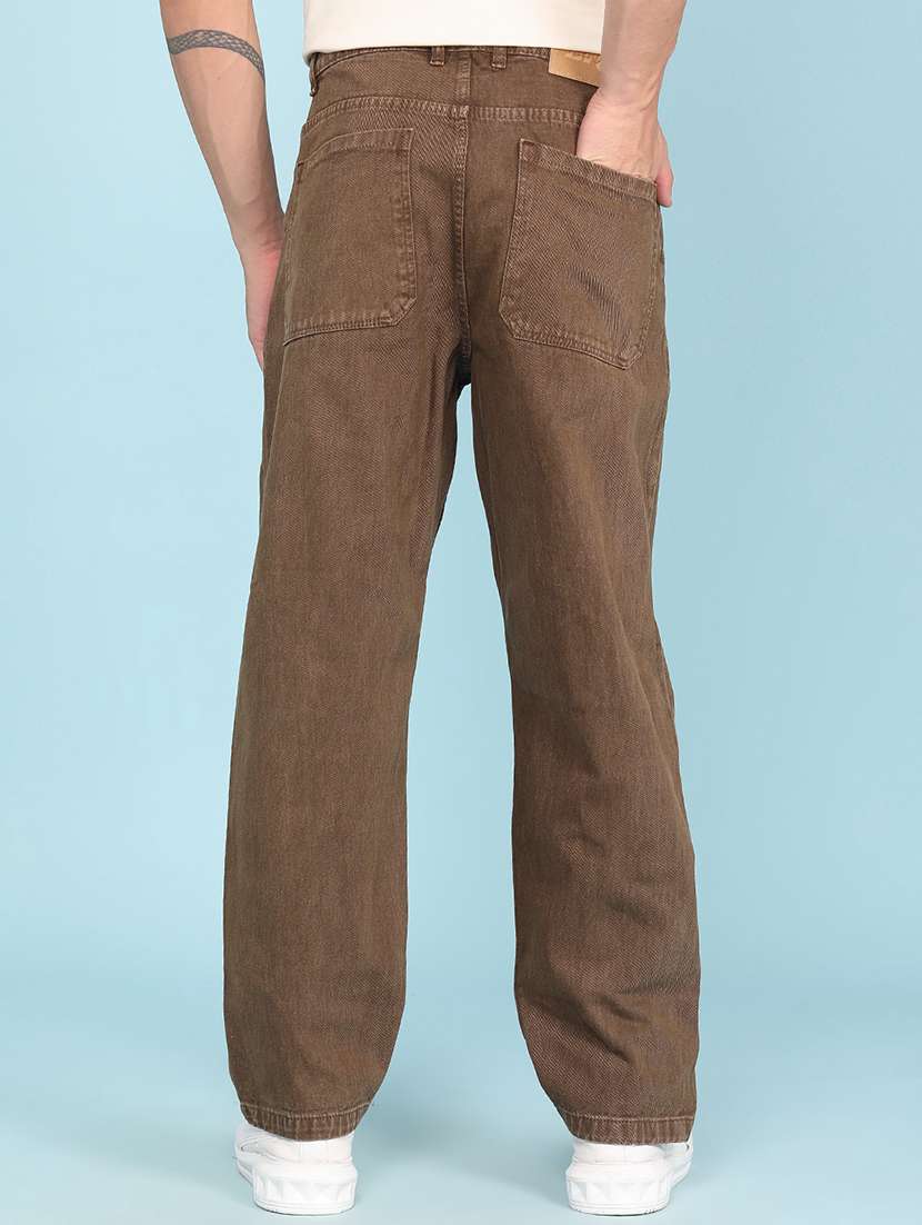 men plain mid rise full length relaxed fit jeans - 22341891 -  Standard Image - 4