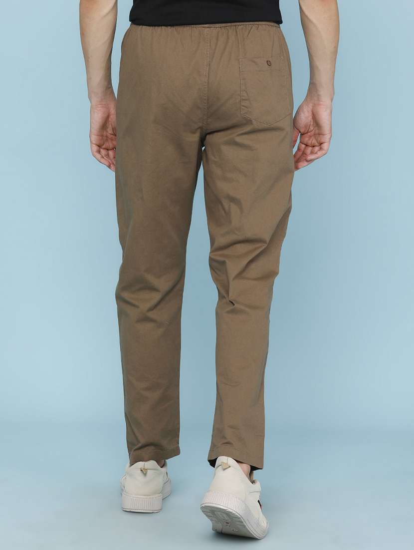men solid mid rise flat front trouser - 22341923 -  Standard Image - 4