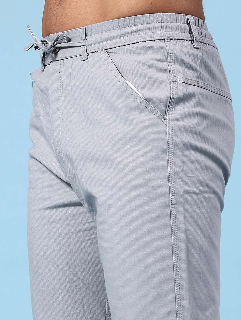 grey cotton  full length track pant - 22341924 -  Standard Image - 1