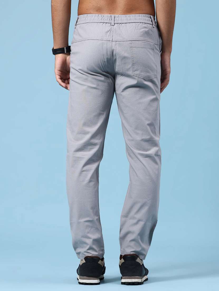 grey cotton  full length track pant - 22341924 -  Standard Image - 4