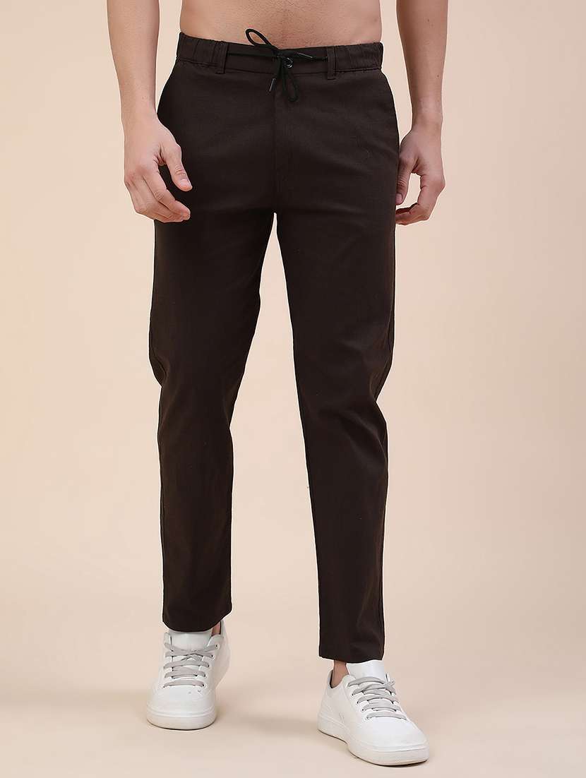 brown cotton  full length track pant