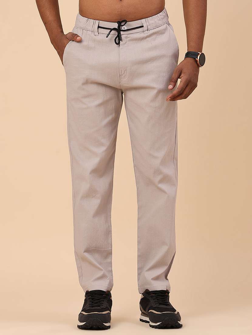 grey cotton  full length track pant