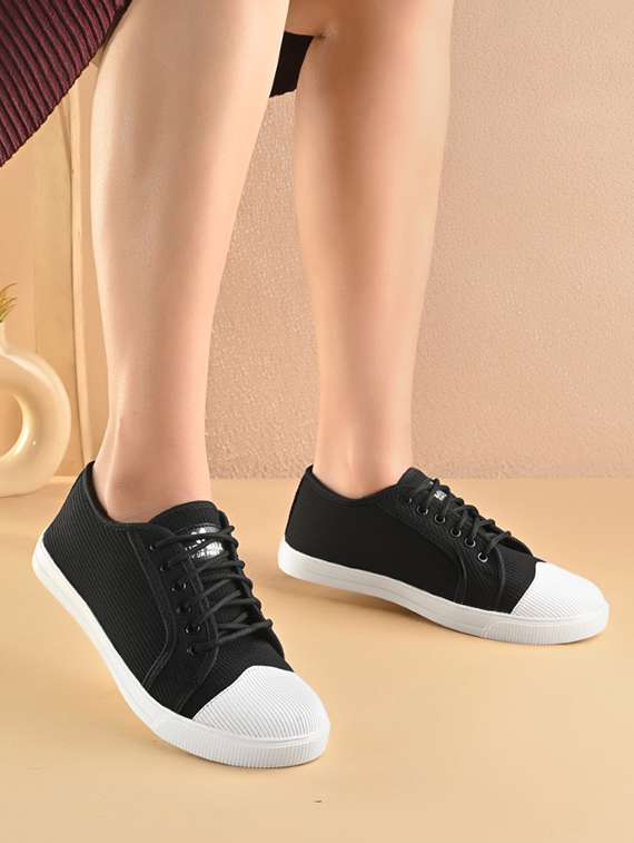 women solid lace-up sneaker - 22341993 -  Standard Image - 1