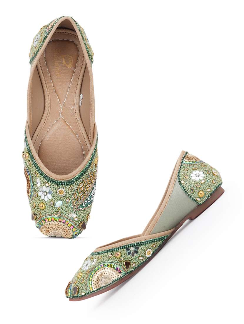 women embellished slip on mojari - 22342031 -  Standard Image - 1