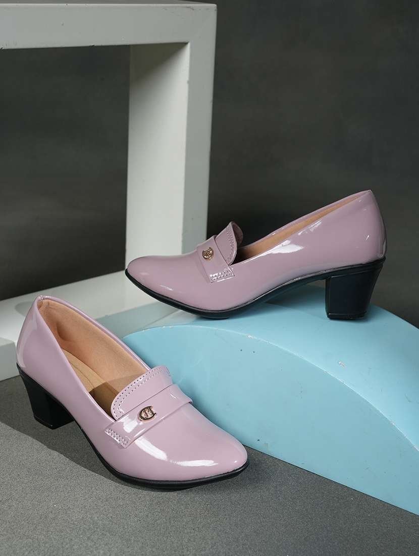 women solid slip on pumps