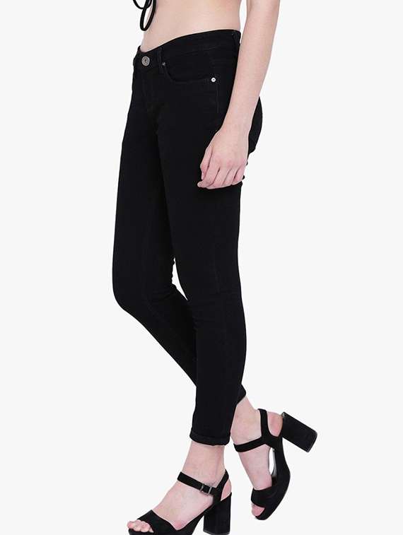 women solid mid rise skinny fit jean - 22342343 -  Standard Image - 1