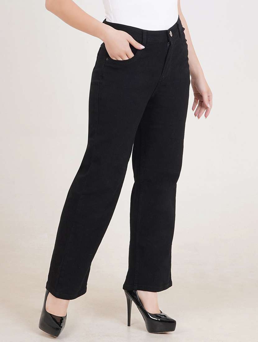 women solid mid rise straight jean - 22342410 -  Standard Image - 1
