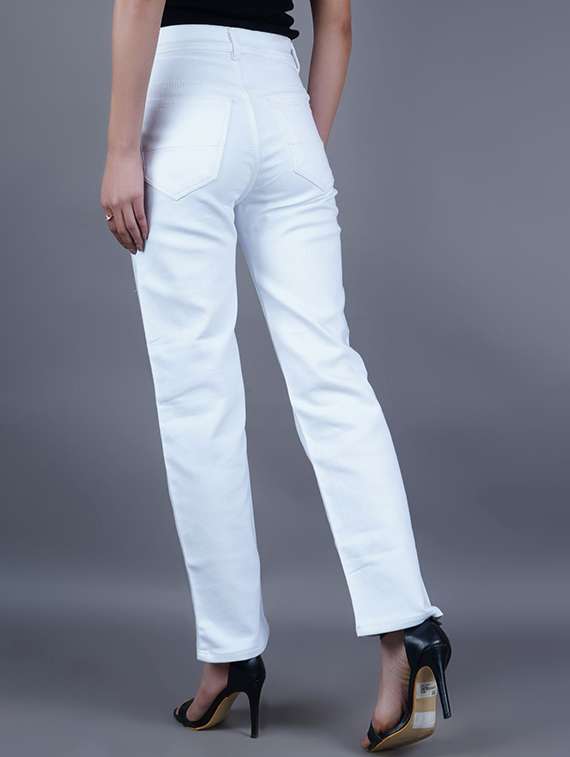 women solid mid rise straight jean - 22342461 -  Standard Image - 1