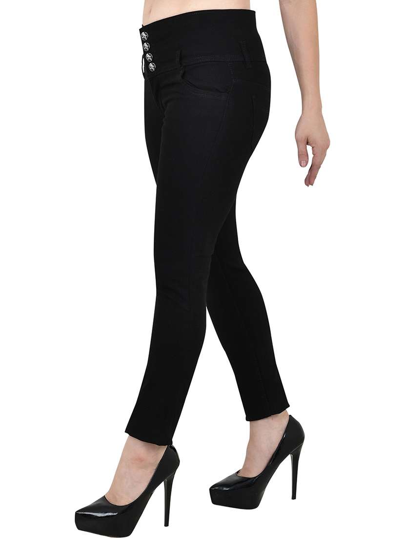 women solid mid rise slim fit jeans - 22342705 -  Standard Image - 1