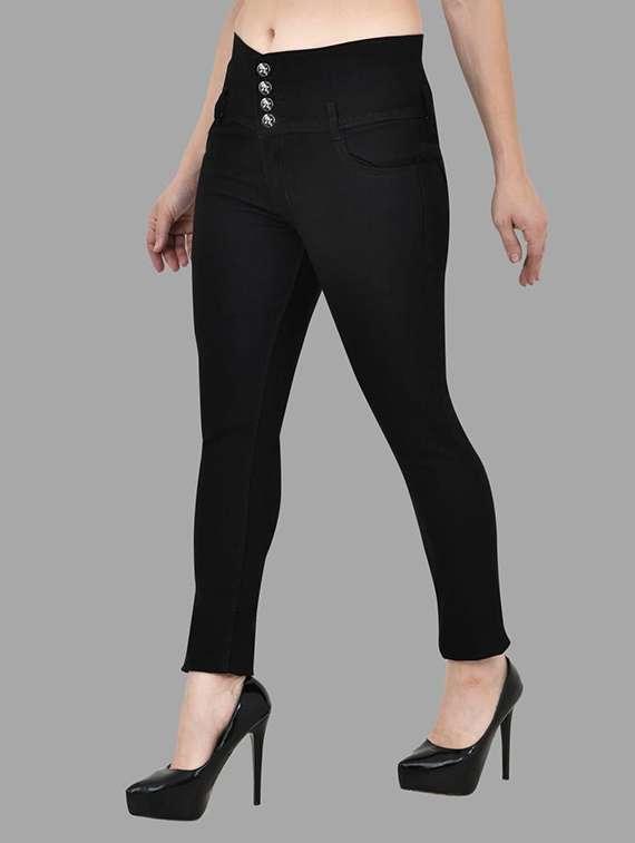 women solid mid rise slim fit jeans