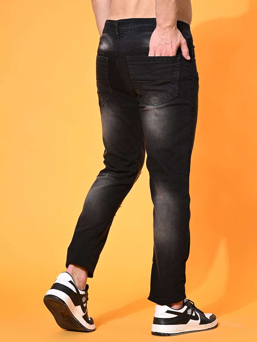 men distress mid rise full length slim fit jeans - 22342759 -  Standard Image - 1