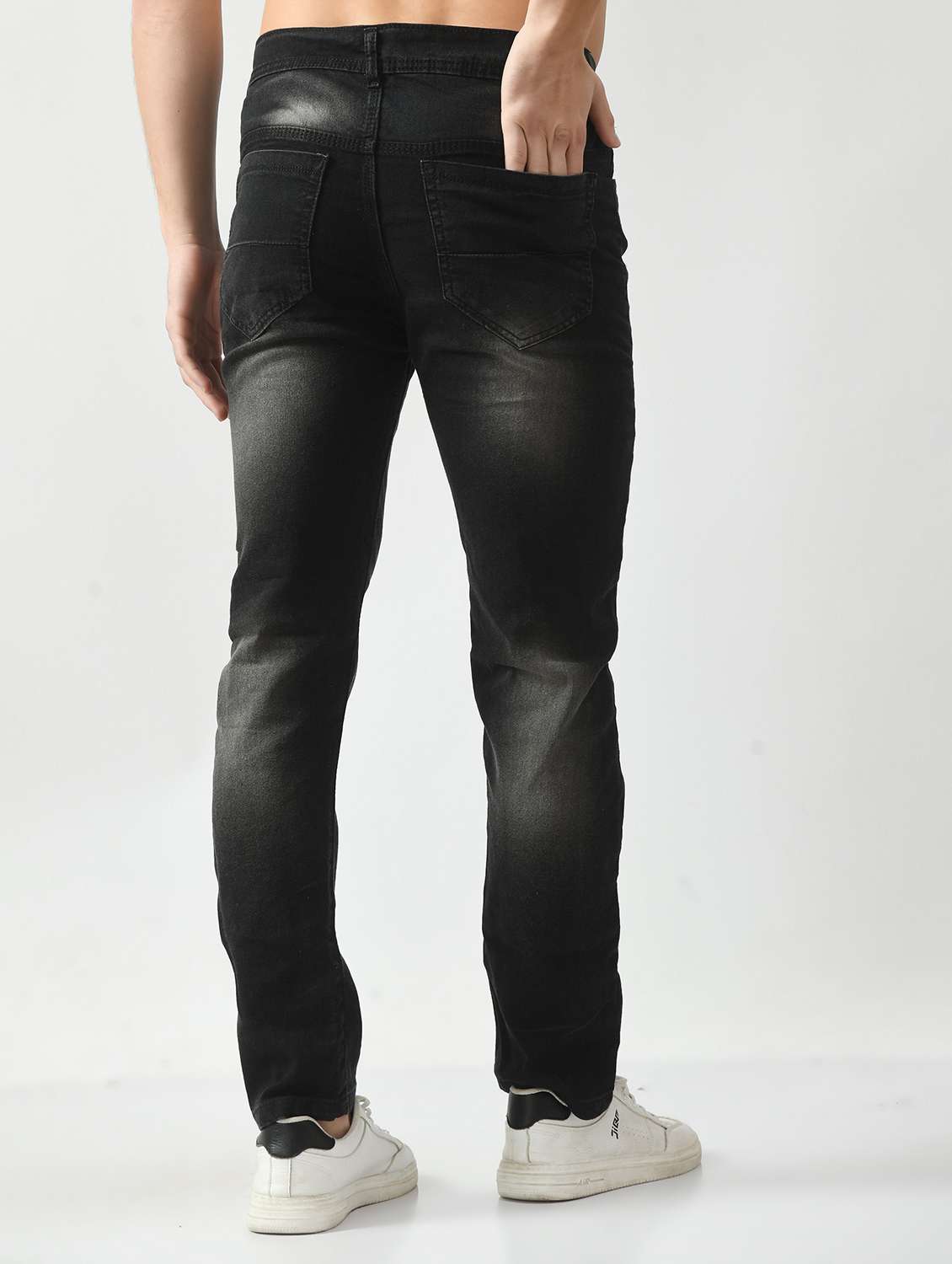 men distress mid rise full length slim fit jeans - 22342765 -  Standard Image - 1