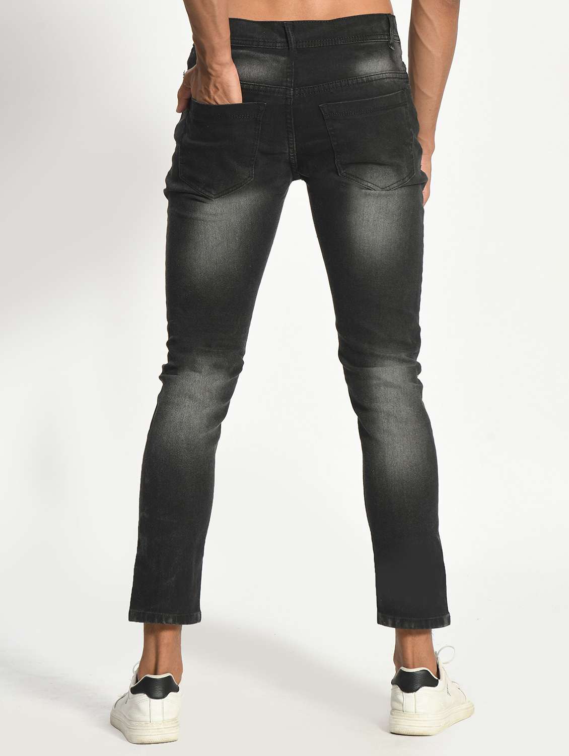 men distress mid rise full length slim fit jeans - 22342787 -  Standard Image - 1