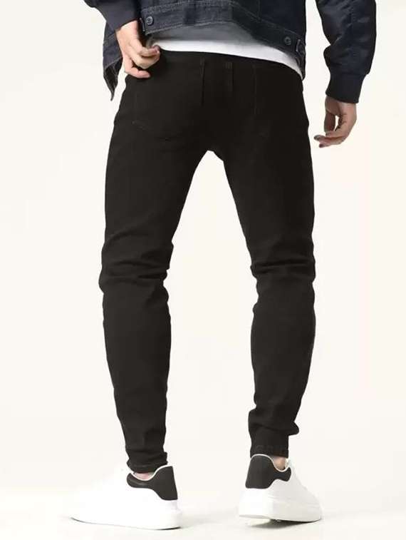 men plain mid rise full length slim fit jeans - 22342853 -  Standard Image - 1