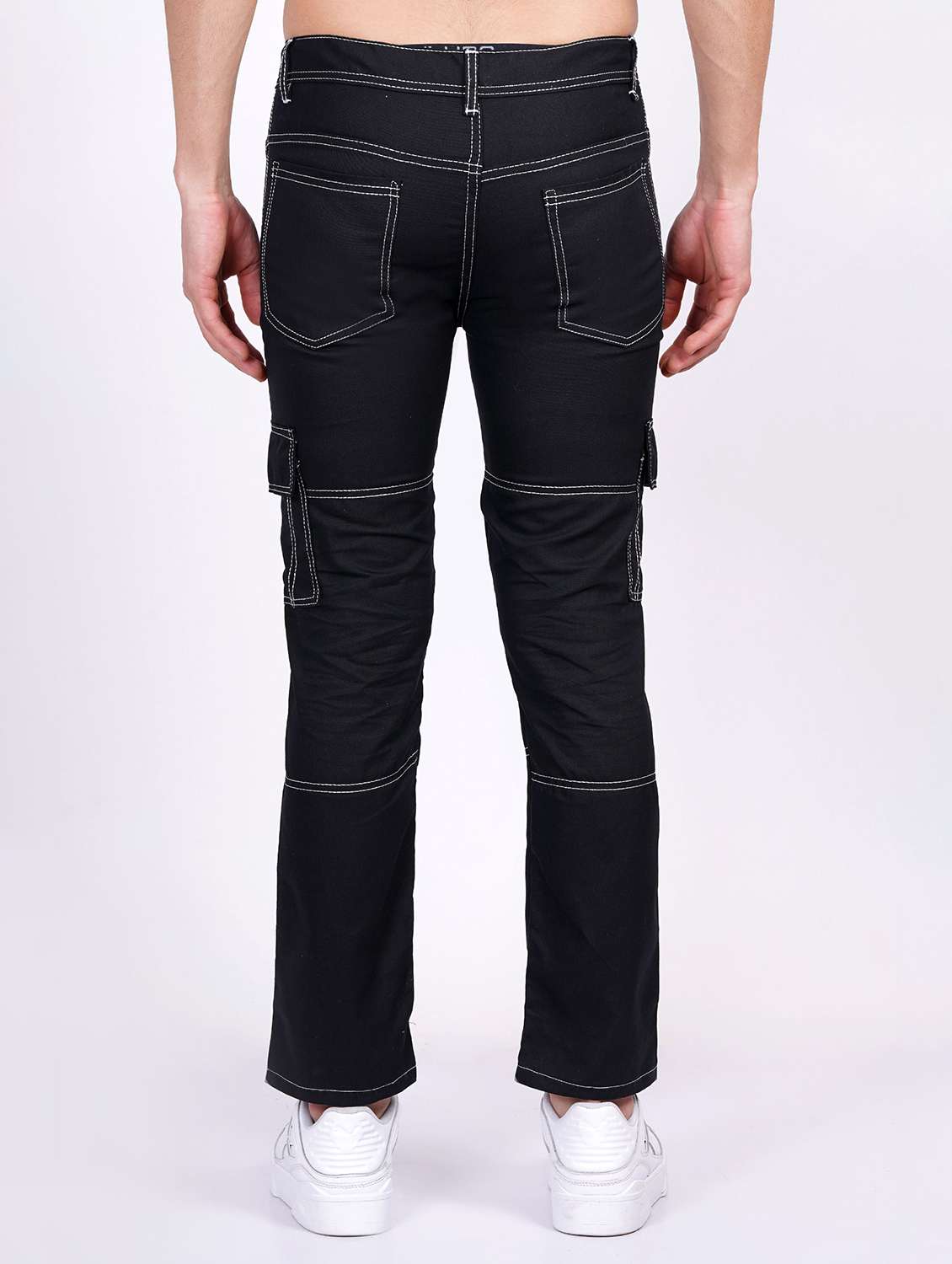 men solid mid rise regular fit cargo  - 22342861 -  Standard Image - 1