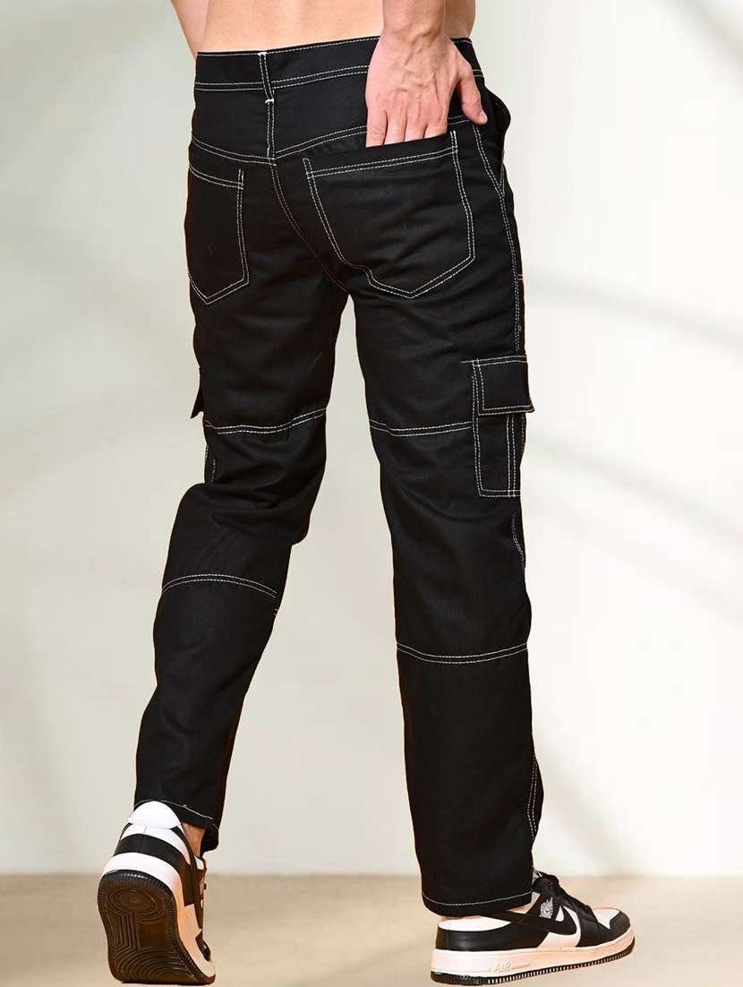 men solid mid rise relaxed fit cargo - 22342875 -  Standard Image - 1