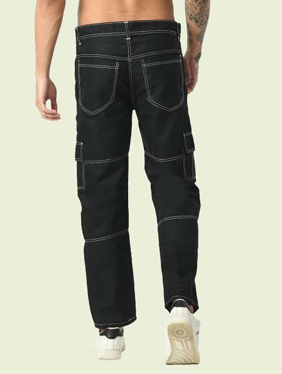 men solid mid rise regular fit cargo  - 22342920 -  Standard Image - 1