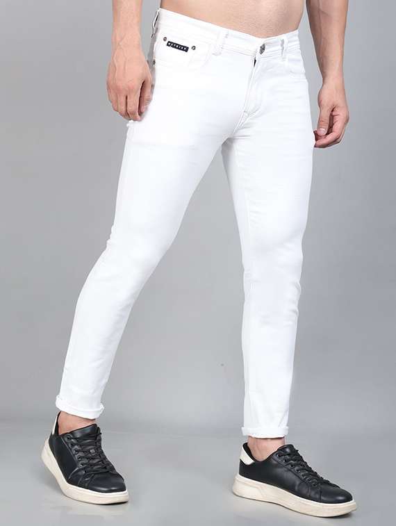 men plain mid rise full length jeans - 22342986 -  Standard Image - 1