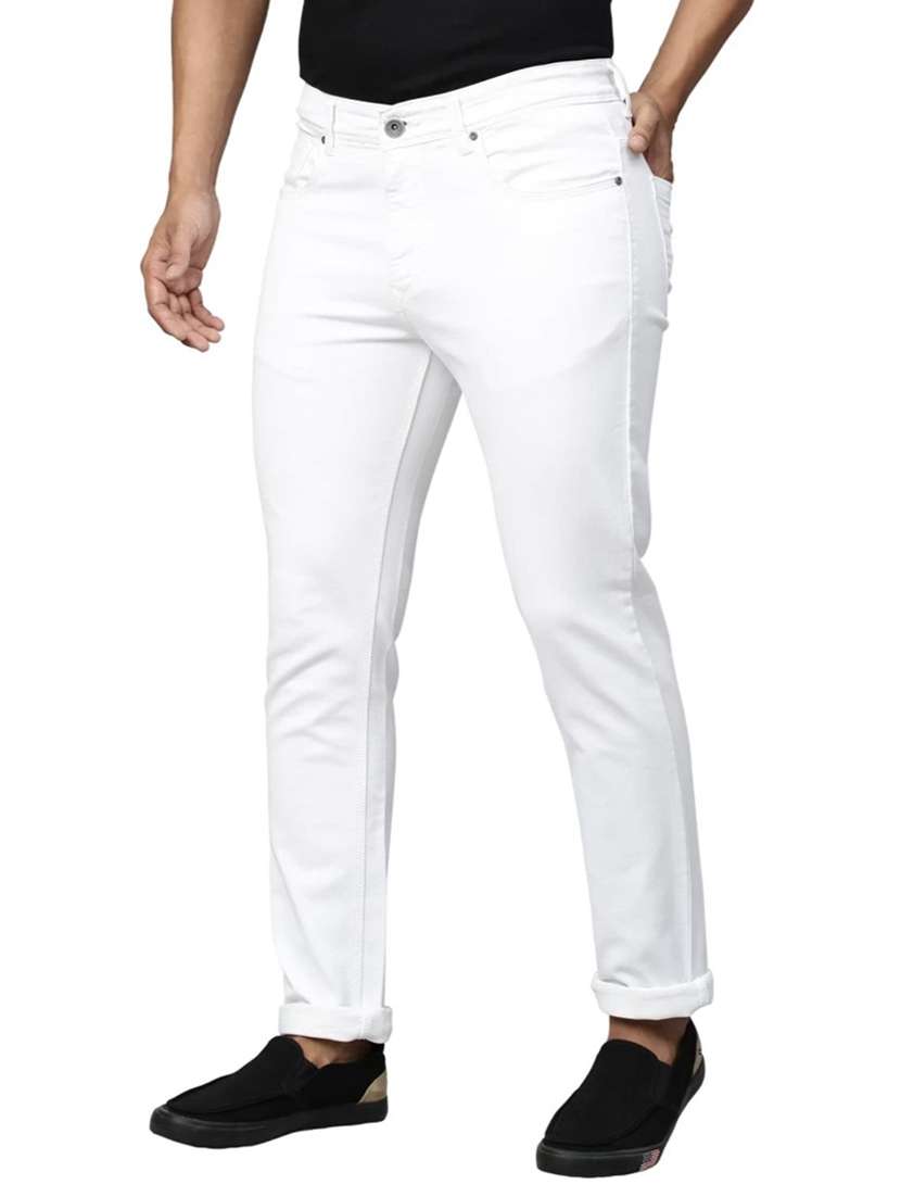 men plain mid rise full length jeans - 22343088 -  Standard Image - 1